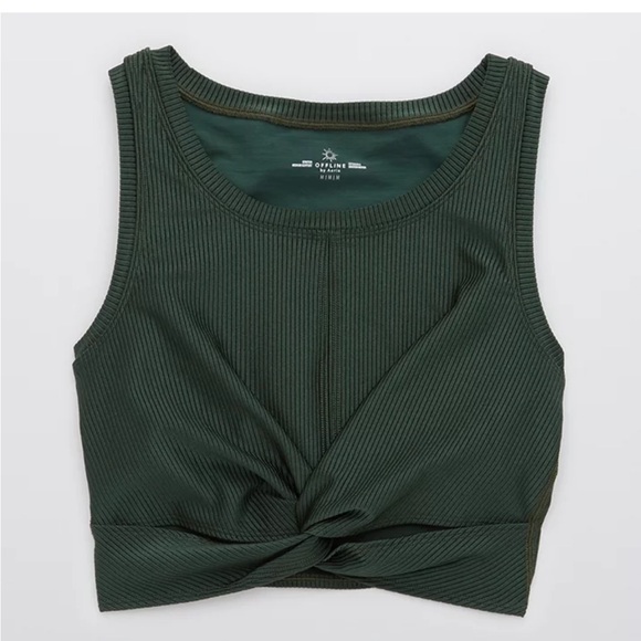 NWOT Aerie Offline Twist-front ribbed sports bra - Picture 9 of 10